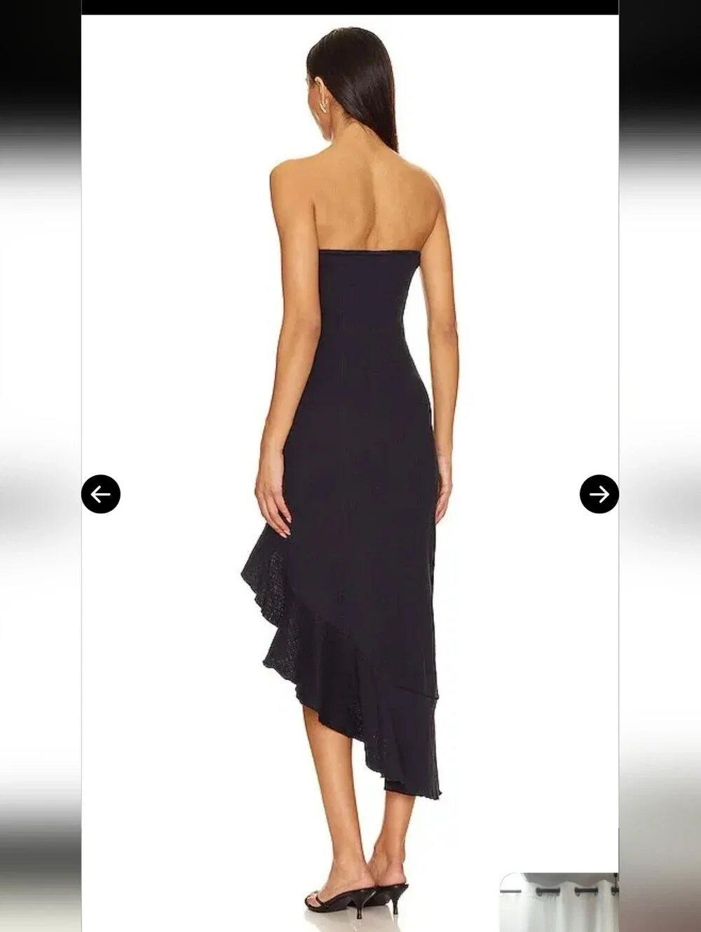 Free People Black Strapless Ruffle High-Low Dress